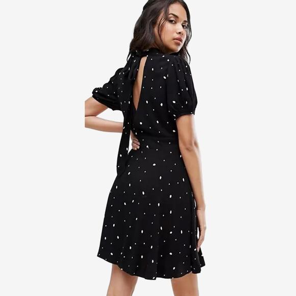 Free People Abbie Mini Dress Size 0 Black Combo - Picture 4 of 4